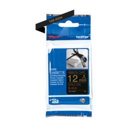 Satiininauha 12mm Kulta/musta Brother TZe-R334