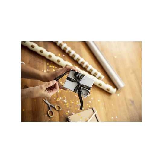 Satiininauha 12mm Kulta/musta Brother TZe-R334