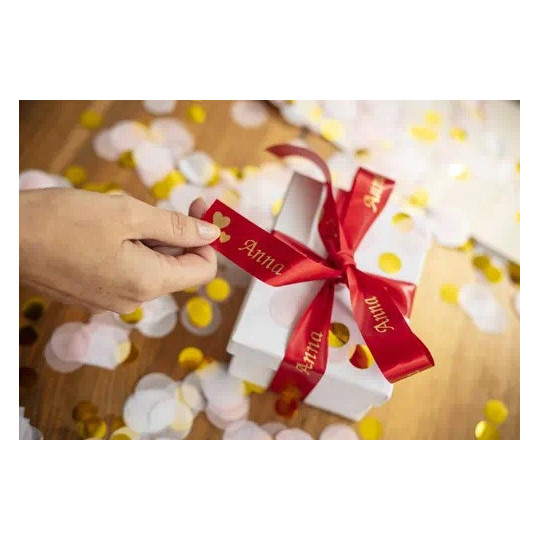 Satiininauha 24mm Kulta/viininpunainen Brother TZe-RW54