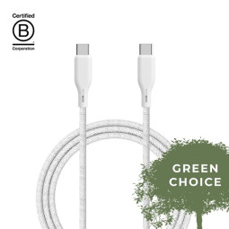 Lataus/datakaapeli USB-C to USB-C 1,2m Upström Green