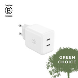 USB-laturi 2x USB-C Upström Green
