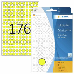 Herma 2211 Pyöreä keltainen tarra 8 mm