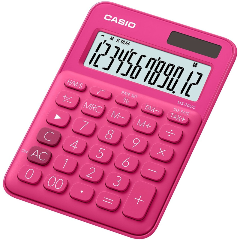 Casio MS-20UC Pinkki pöytälaskin - edullinen ja tyylikäs peruslaskin
