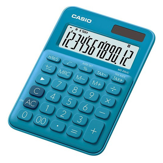Casio MS-20UC Sininen pöytälaskin - edullinen ja tyylikäs peruslaskin