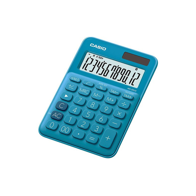 Casio MS-20UC Sininen pöytälaskin - edullinen ja tyylikäs peruslaskin