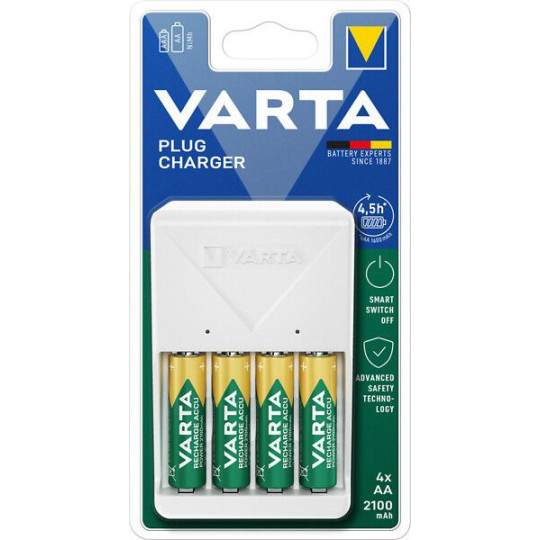 Laturi Varta Plug Charger 4 x AA/AAA 2100mAh