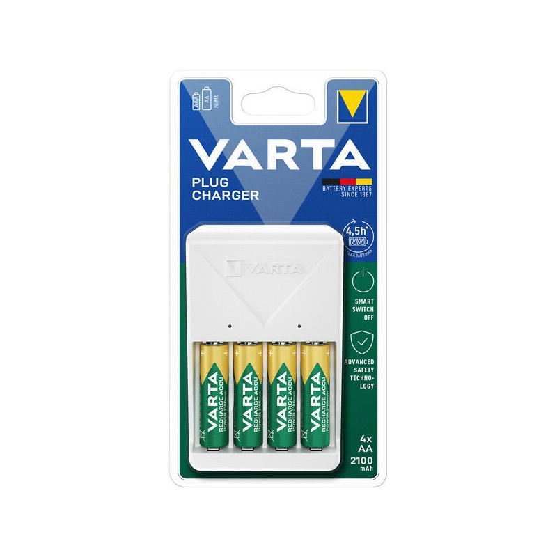 Laturi Varta Plug Charger 4 x AA/AAA 2100mAh