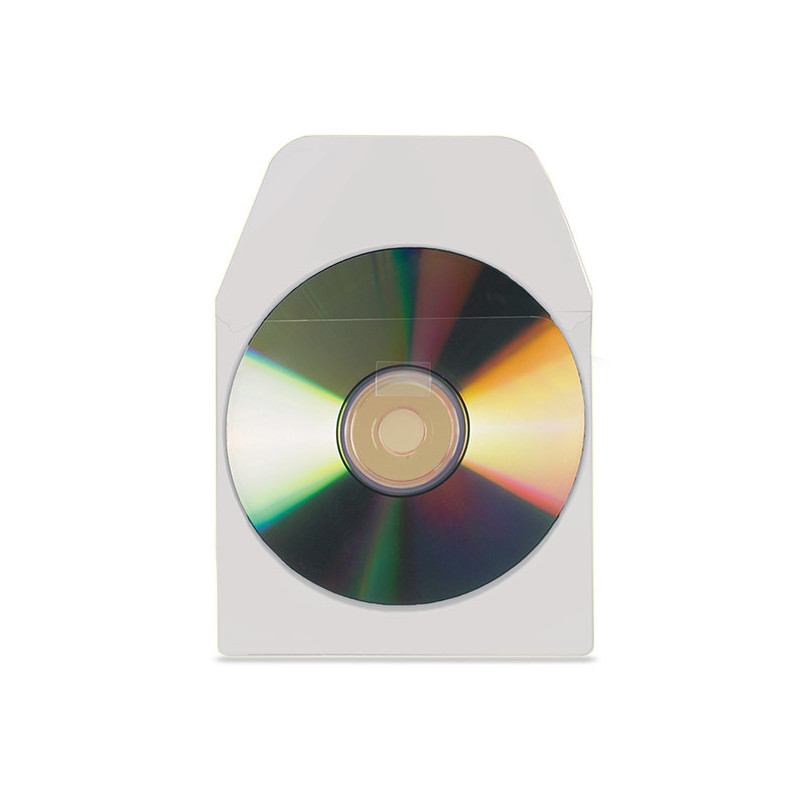 Tarratasku CD- ja DVD-levyille, läpällinen. Liimautuu takaosastaan esimerkiksi kansioon.