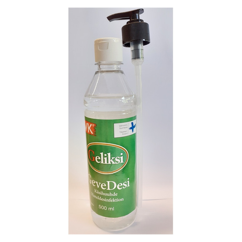 Käsihuuhde 500ml Gelaksi pumppupullossa