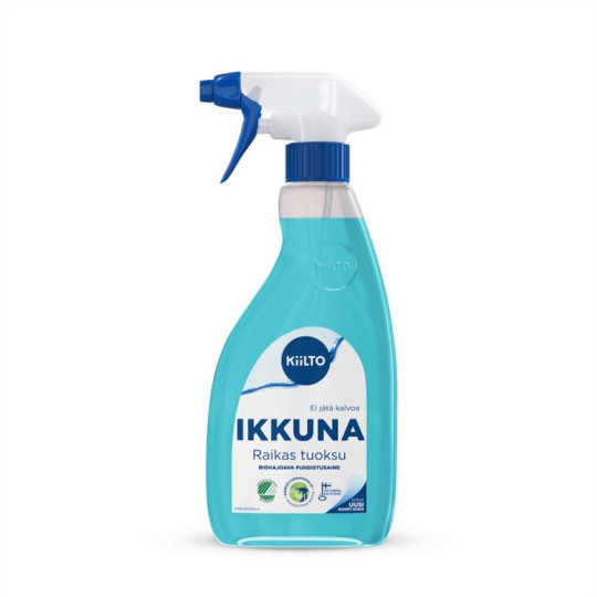 Lasinpuhdistusaine Kiilto Ikkuna 600ml - biohajoava ikkunanpesuaine spraypullossa