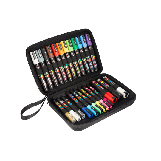 Maalikynälajitelma /24kpl UNI Posca Paint Marker. Kokeile, mikä kärkipaksuus ja väri toimii parhaiten käytössäsi