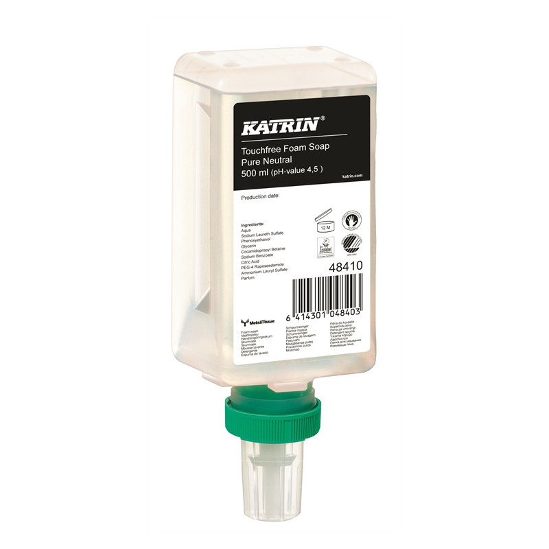 Saippua Katrin Clean 500ml Touchfree - hajustamaton vaahtosaippua annostelijaan