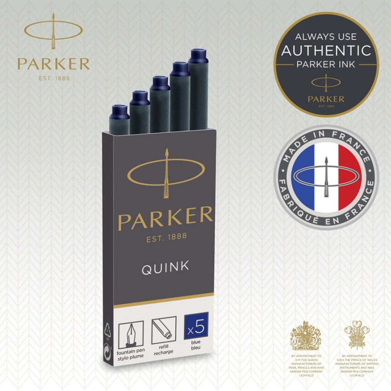 Mustekynän sininen säiliö Parker Quink /5kpl
