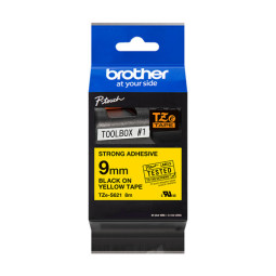 Brother TZe-S621 9mm Musta/Keltainen (P-Touch) STRONG