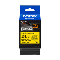 Brother TZe-S651 24mm Musta/Keltainen (P-Touch) STRONG