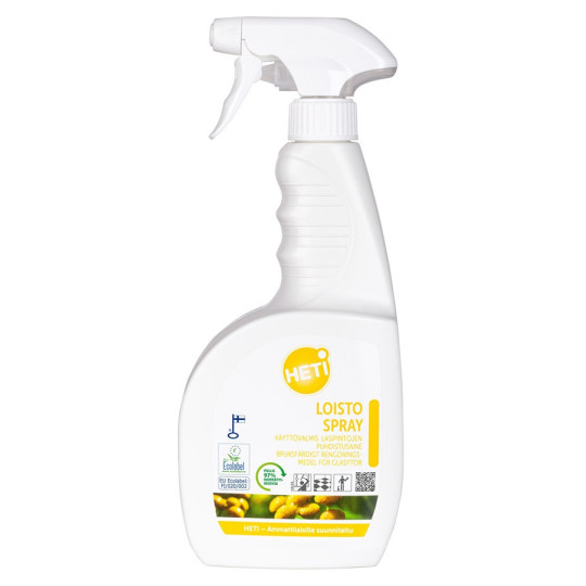 Lasipintojen puhdistusaine Heti Loisto Spray 750ml kovien pintojen helppon ja nopeaan puhdistukseen