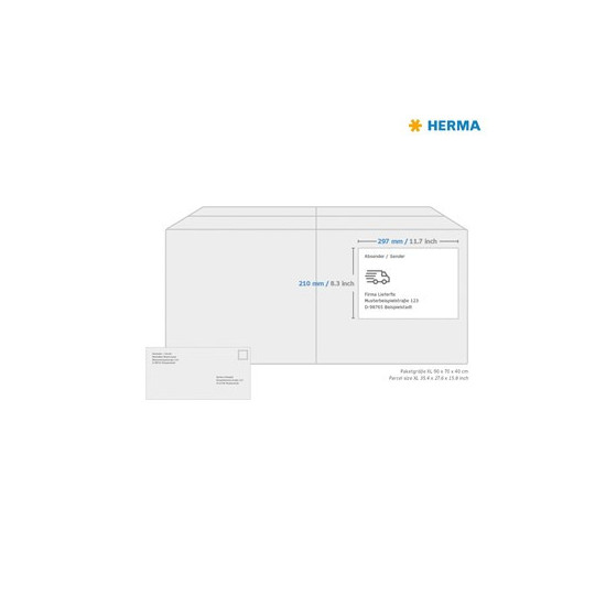 Tulostustarra 210x297mm 1-jakoinen Herma EKO 10738