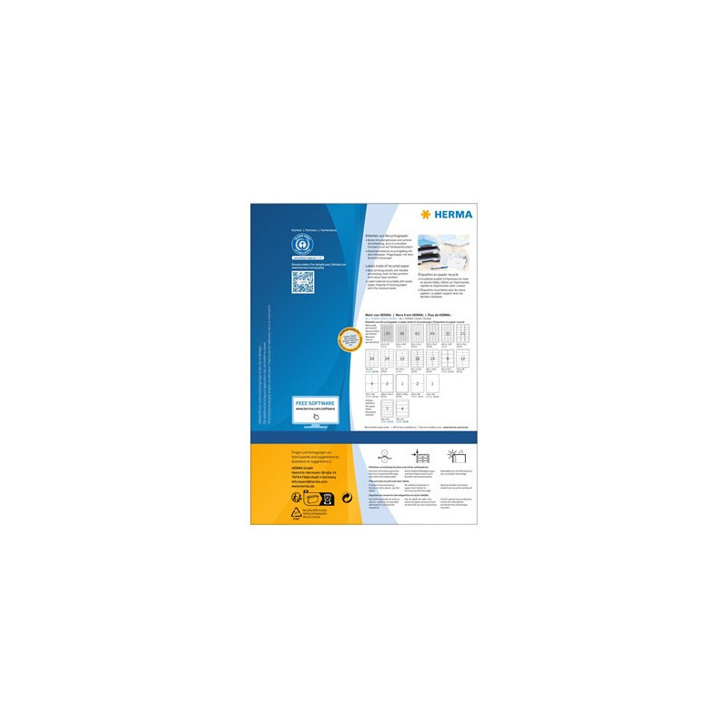 Tulostustarra A4 210x148mm 2-jakoinen Herma EKO 10737