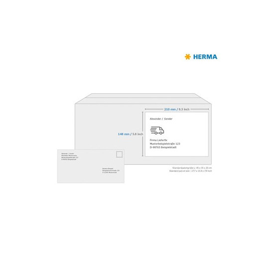 Tulostustarra A4 210x148mm 2-jakoinen Herma EKO 10737