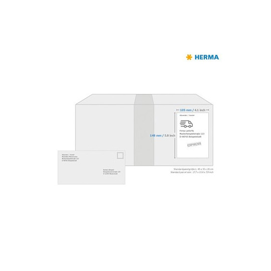Tulostustarra A4 105x148mm 4-jakoinen Herma EKO 10734