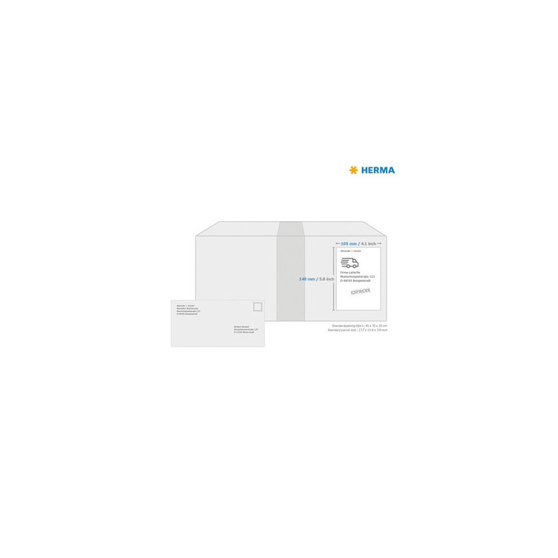 Tulostustarra A4 105x148mm 4-jakoinen Herma EKO 10734