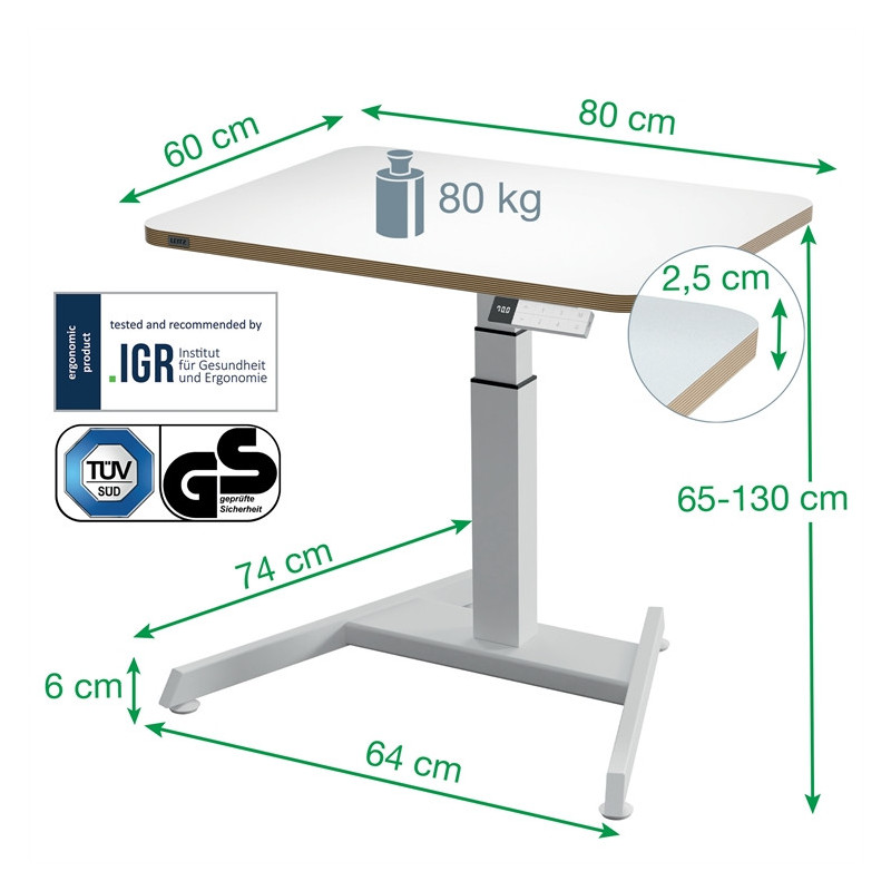 Sähköpöytä Leitz Ergo 80x60cm