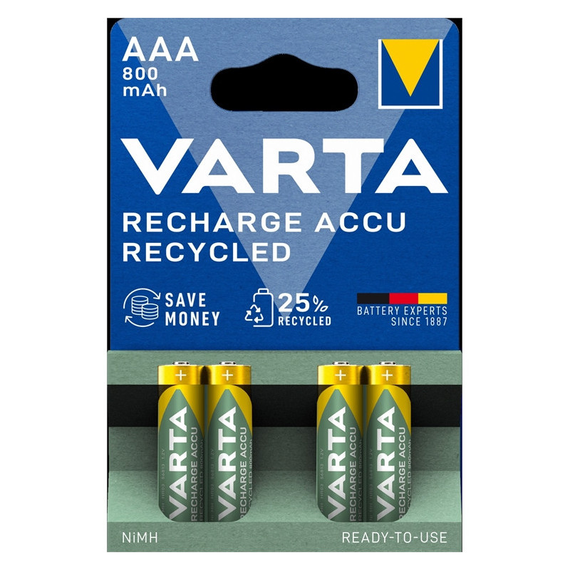 Akkuparisto AAA 800mAh Varta Recharge Accu /4kpl