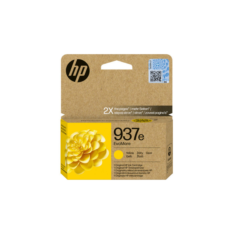 HP No 937e (XL) Yellow Mustepatruuna