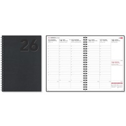 EkoViikkomuistio 2026 Musta - ekologinen ja kevyt A5-pöytäkalenteri