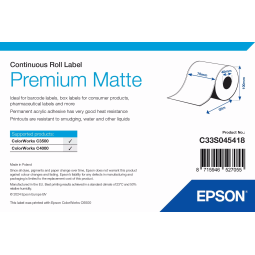 Premium Matte Label Continuous  -rulla 76mm x 35m