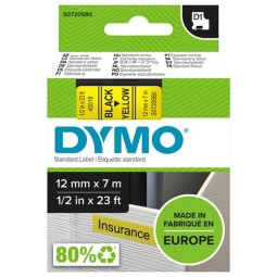 Tarrakasetti 12mm Musta/keltainen Dymo 45018 - lukuisia käyttökohteita sisällä ja ulkona