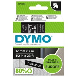 Tarrakasetti 12mm Valkoinen/musta Dymo 45021