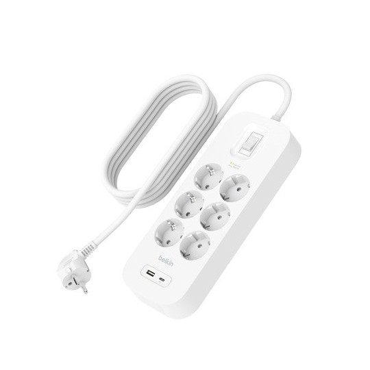 Ylijännitesuoja 6-osainen + 2xUSB Belkin
