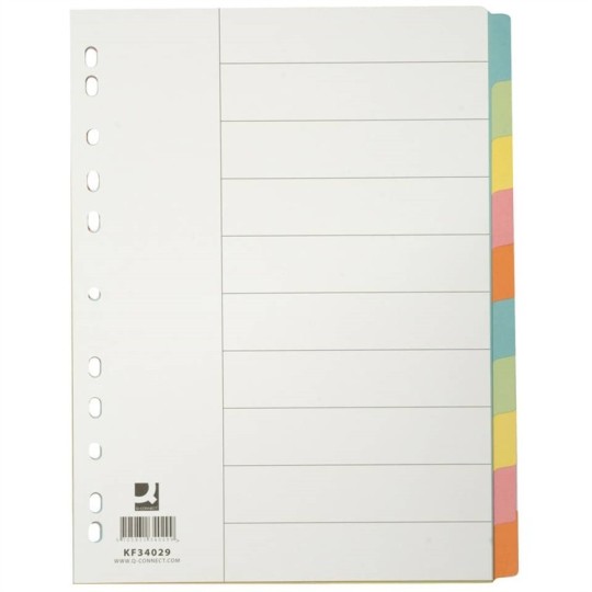 Hakemisto 10-osainen Värikartonki KF34029