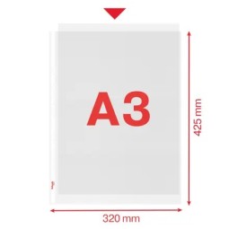 A3-kokoinen, appelsiinipintainen kansiotasku. 50 kpl/ltk.