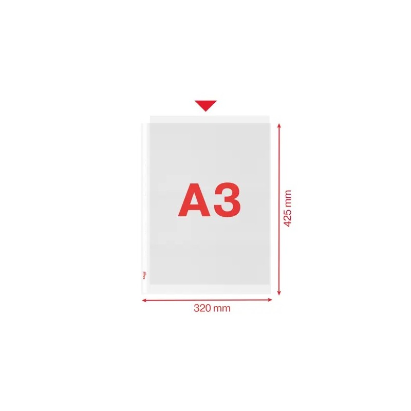 A3-kokoinen, appelsiinipintainen kansiotasku. 50 kpl/ltk.