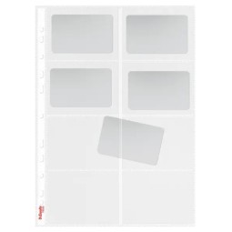 Tasku 8 käyntikortille. Monireikäinen vaihtoehto mahdollistaa asiakirjojen säilyttämisen sekä mapeissa että kansioissa.