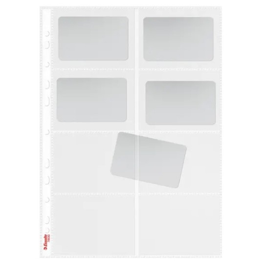 Tasku 8 käyntikortille. Monireikäinen vaihtoehto mahdollistaa asiakirjojen säilyttämisen sekä mapeissa että kansioissa.