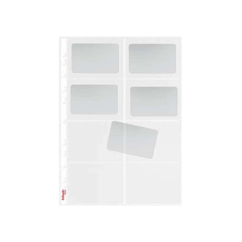 Tasku 8 käyntikortille. Monireikäinen vaihtoehto mahdollistaa asiakirjojen säilyttämisen sekä mapeissa että kansioissa.