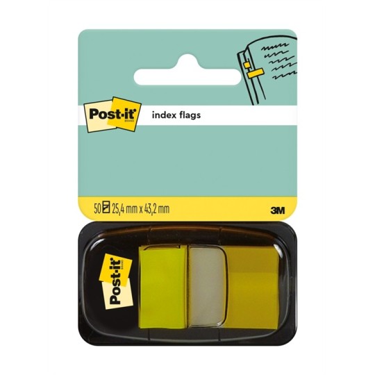 Post-It Index 680-5 Teippimerkki Keltainen - päällekirjoitettava ja uudelleenkäytettävä merkkiteippi