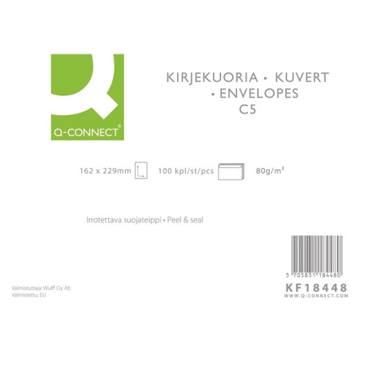 Kirjekuori C5 /100kpl - tarrakirjekuori ilman ikkunaa