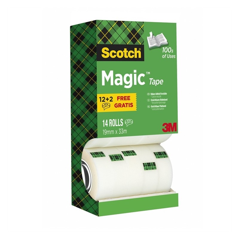 Asiakirjateippi hyllypakkaus 19mm Scotch 810 Magic (14 rullaa)