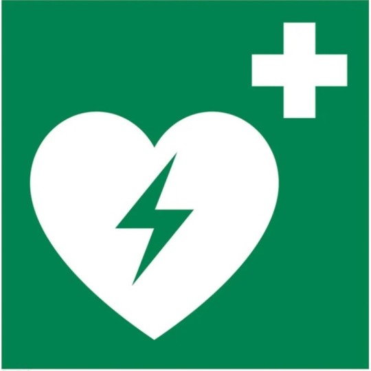 Opastekilpi Defibrillaattori