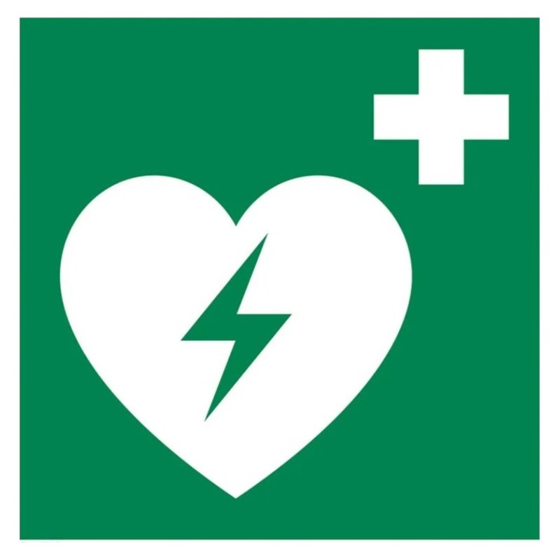Opastekilpi Defibrillaattori