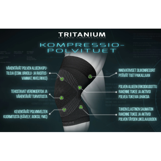 Polvituki työkäyttöön, liikuntaan ja vapaa-ajalle.