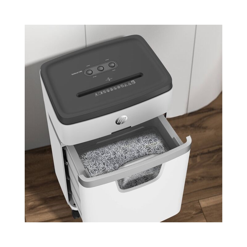 Hiljainen 12 arkin paperintuhoaja 25 litran astialla.