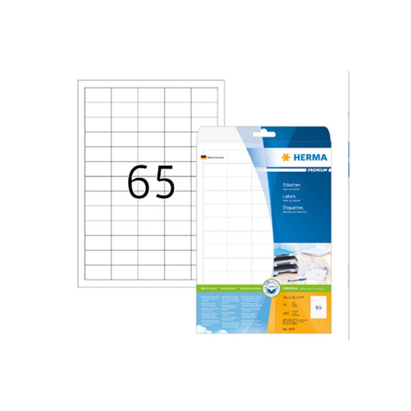 Herma 5027 tarra 38,1x21,2 mm 65-jak. /25 arkkia