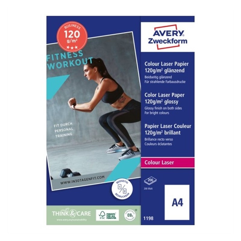 Valokuvapaperi A4 120g Avery 1198 Lasertulostukseen