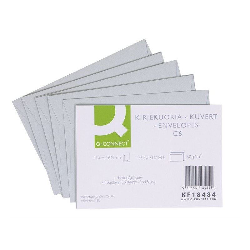 Kirjekuori C6 Harmaa /10kpl