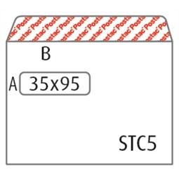 Kirjekuori C5 95x35 Ikkuna /1000kpl (ltk)